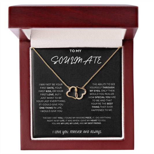 To my Soulmate Everlasting Love Hearts Necklace, Valentine's Day gift, Gift for Soulmate, Mother's Day, I Love You Gift