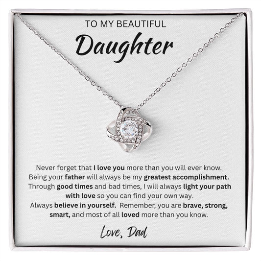 To My Beautiful Daughter - Forever Love Necklace