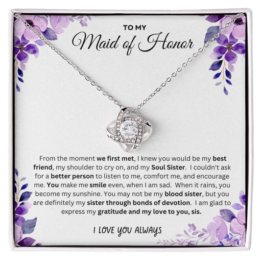 Love Knot Necklace: To My Maid of Honor
